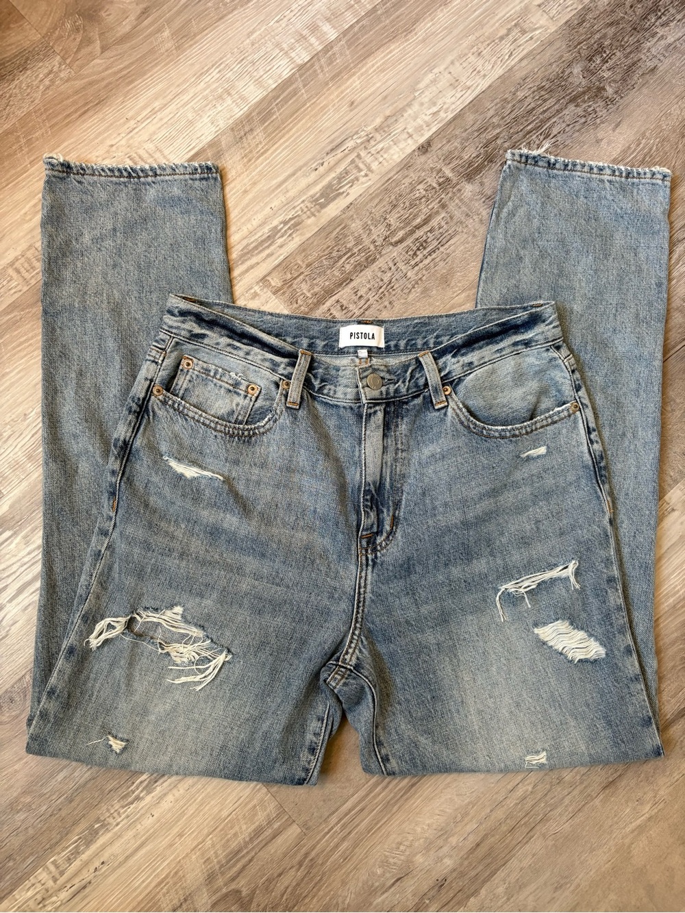 Pistola Presley High Rise Relaxed Roller Distressed Jeans Primetime Size 29